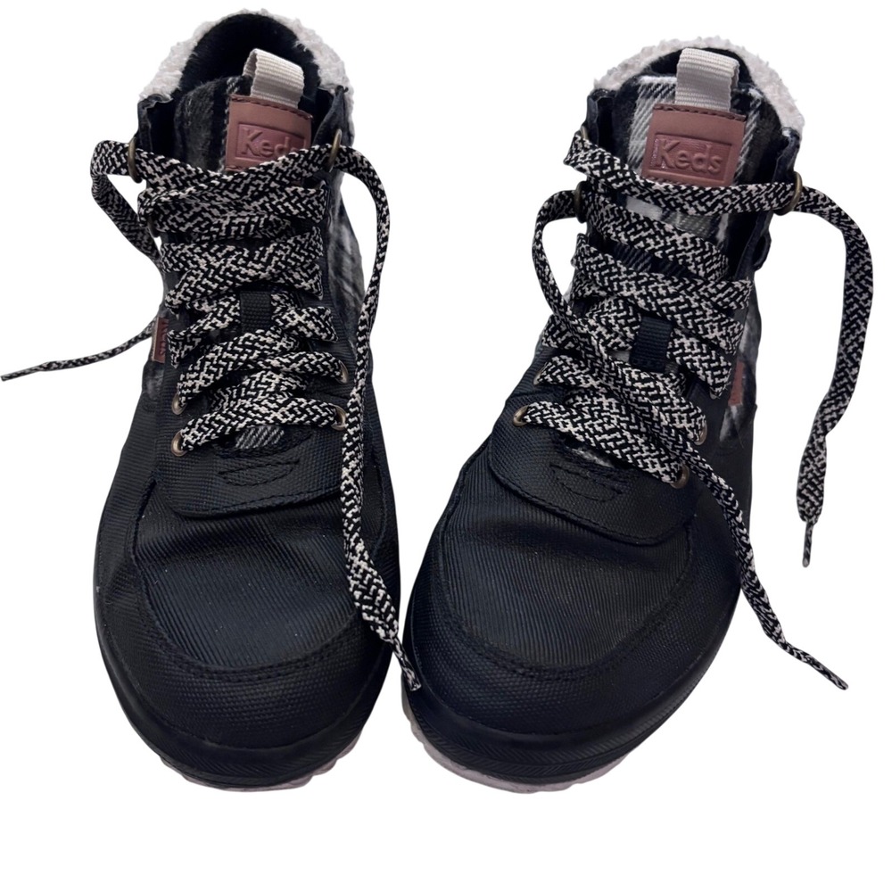 Keds scout plaid fur ankle boots womens 9.5 grunge gorpcore hiking shoes